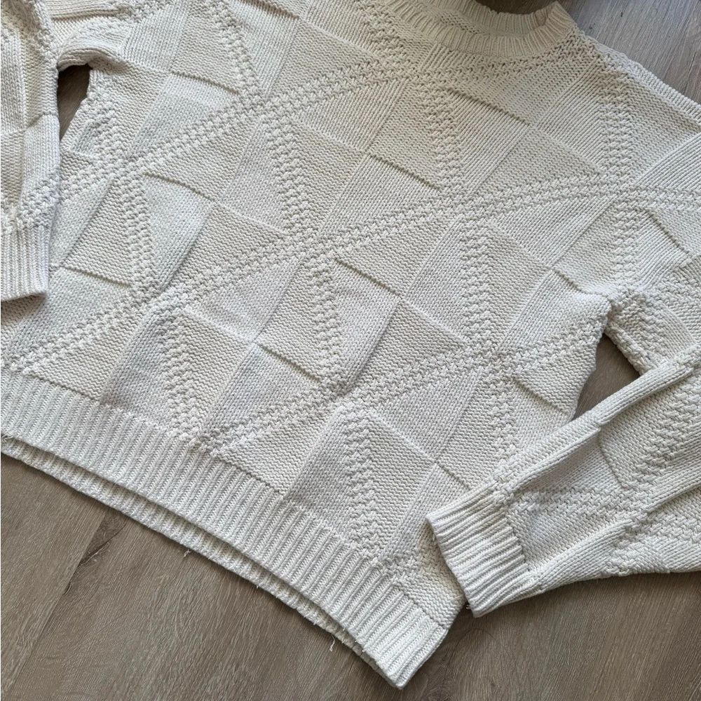 Women’s vintage 80’s Oversized Cream Knit Sweater 100% Cotton